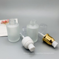 Free Sample Empty 30Ml Clear Frosted Glass Serum Bottle With Pump